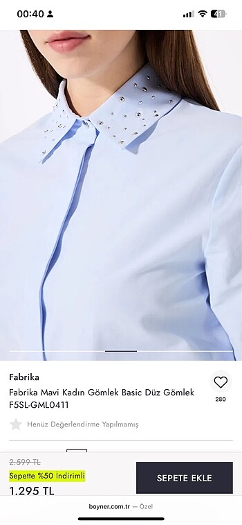 40 Beden mavi Renk Mavi gömlek