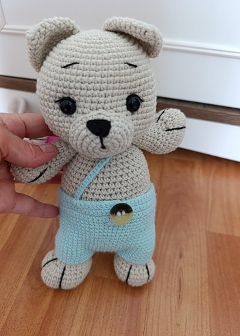 Beden Gri El Örgüsü Peluş Ayıcık
