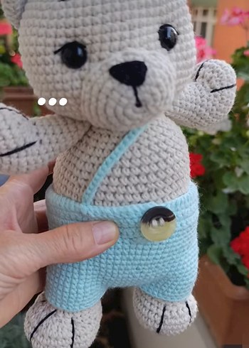 Gri El Örgüsü Peluş Ayıcık