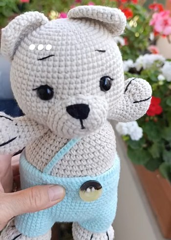 Diğer Gri El Örgüsü Peluş Ayıcık