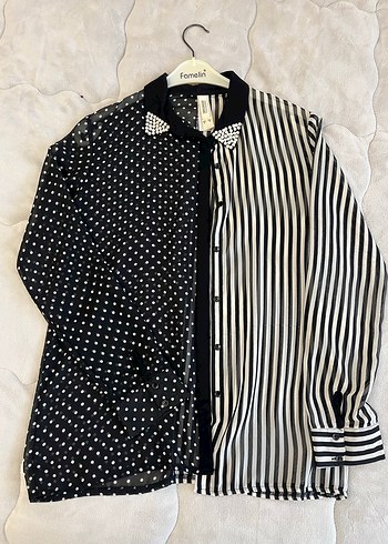 KADIN İNCİ YAKALI GÖMLEK - Görsel 2