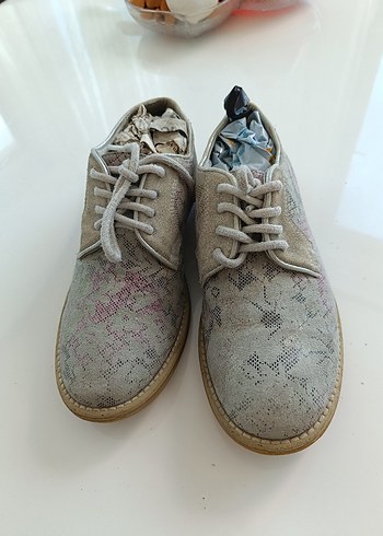 Bağcıklı Erkek Çocuk Bej Batik Ayakkabı - Görsel 5