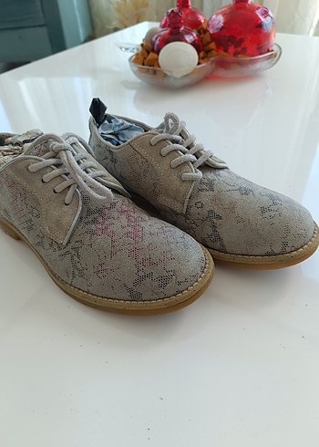 Bağcıklı Erkek Çocuk Bej Batik Ayakkabı - Görsel 6