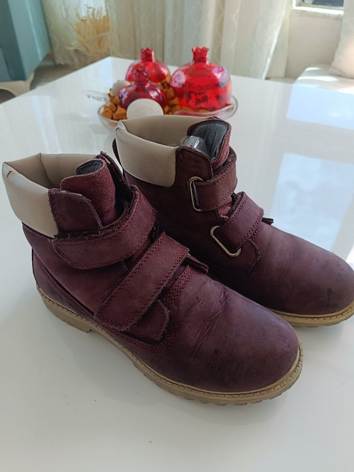 Bordo Süet Kız Çocuk Botu - Görsel 4