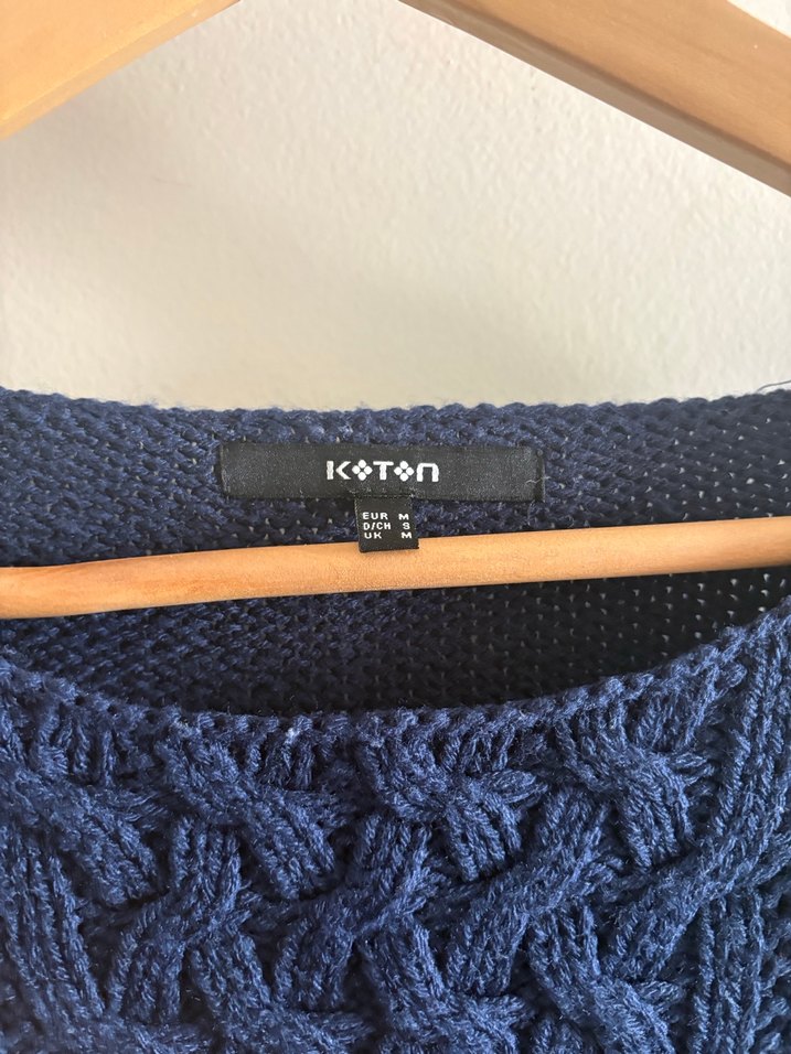 Kadın Lacivert Örgü Uzun Kollu Kazak - Görsel 3