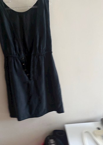 Kemer detaylı Siyah Kolsuz Elbise - Görsel 2