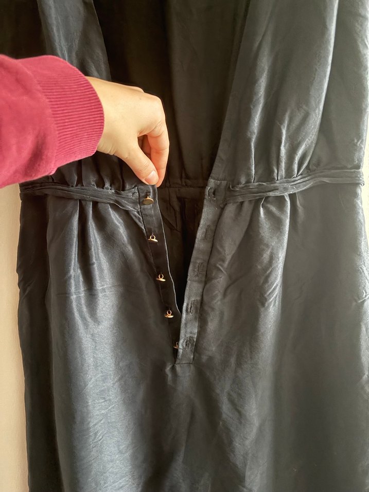 Kemer detaylı Siyah Kolsuz Elbise - Görsel 3