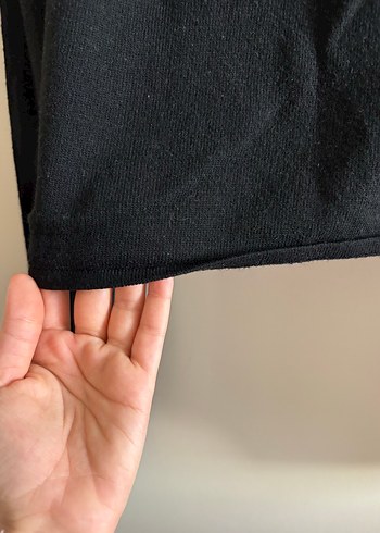 Siyah Kadın Crop triko - Görsel 4