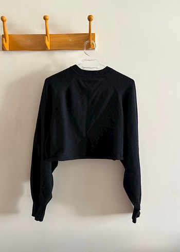 Siyah Kadın Crop triko - Görsel 5