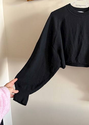 Siyah Kadın Crop triko - Görsel 2