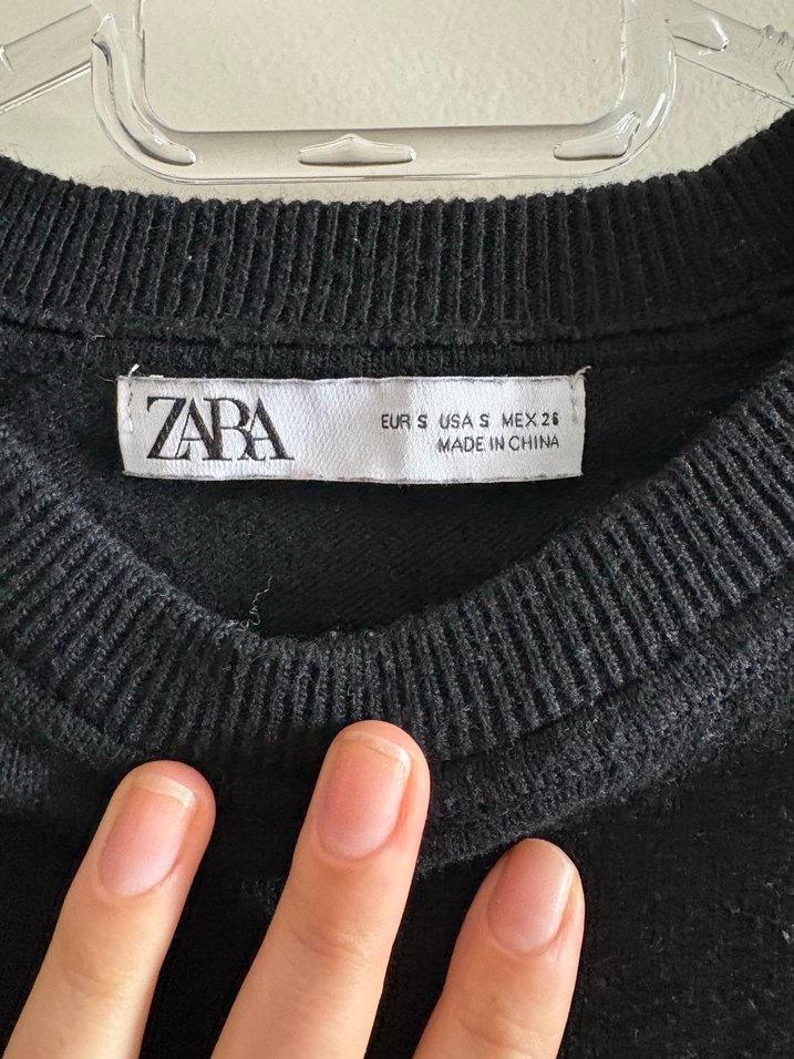 Siyah Kadın Crop triko - Görsel 3