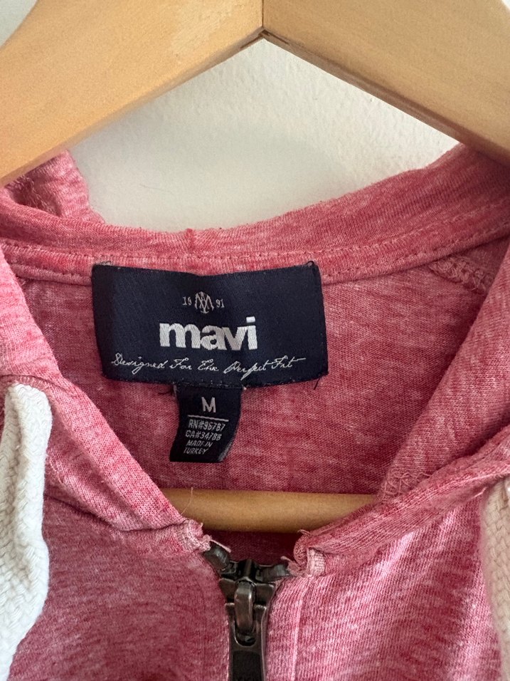 Pembe Kapüşonlu Fermuarlı hırka - Görsel 4