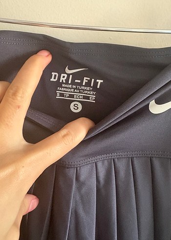 Nike Kadın antrasit Pilili Mini şort Etek - Görsel 3