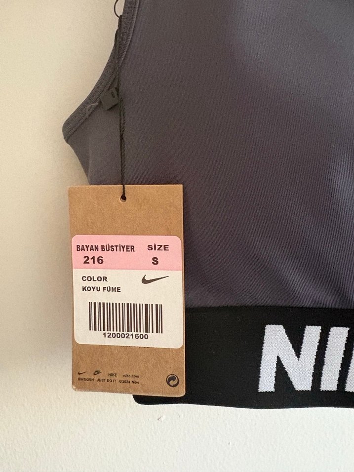 Yeni etiketli NikePro antrasit Spor Büstiyer - Görsel 2