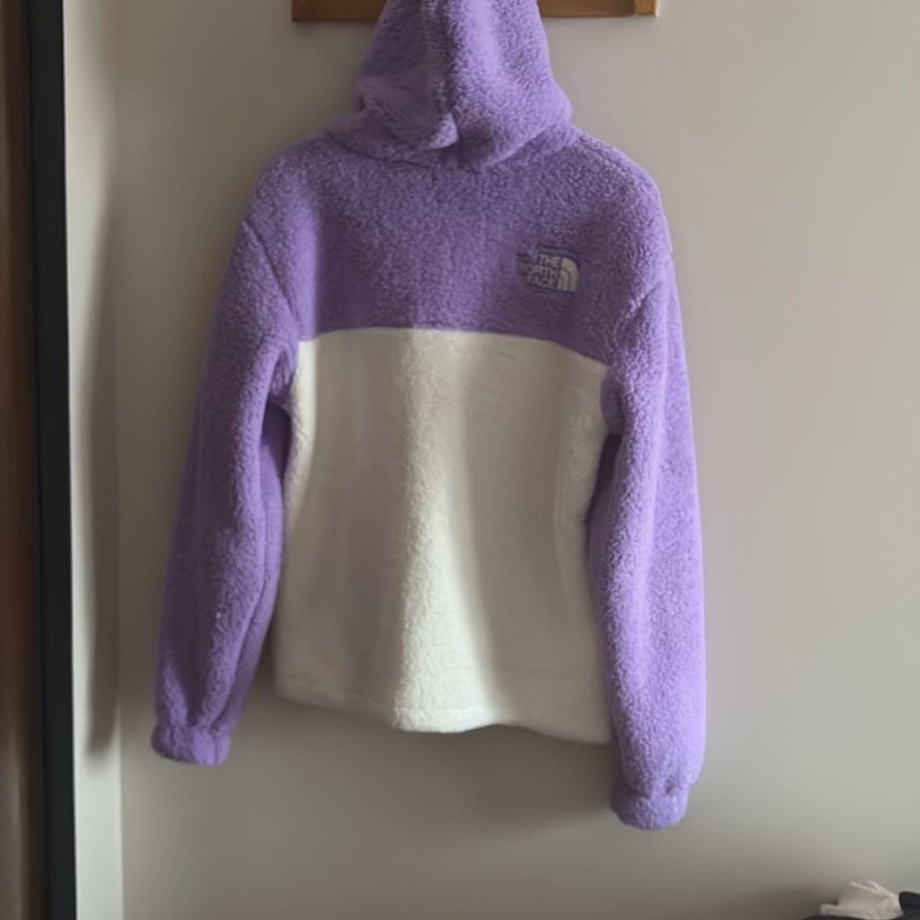 North face Mor Beyaz Fermuarlı Polar Ceket - Görsel 5