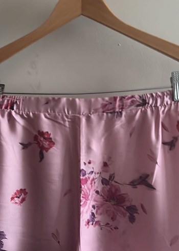 Uzun Pudra Pembe çiçek desenli pijama takımı - Görsel 7