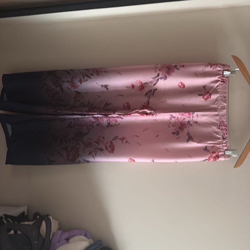 Uzun Pudra Pembe çiçek desenli pijama takımı - Görsel 5