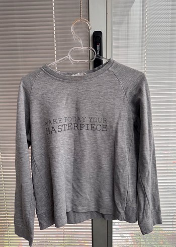Gri Uzun Kollu Kadın Sweatshirt