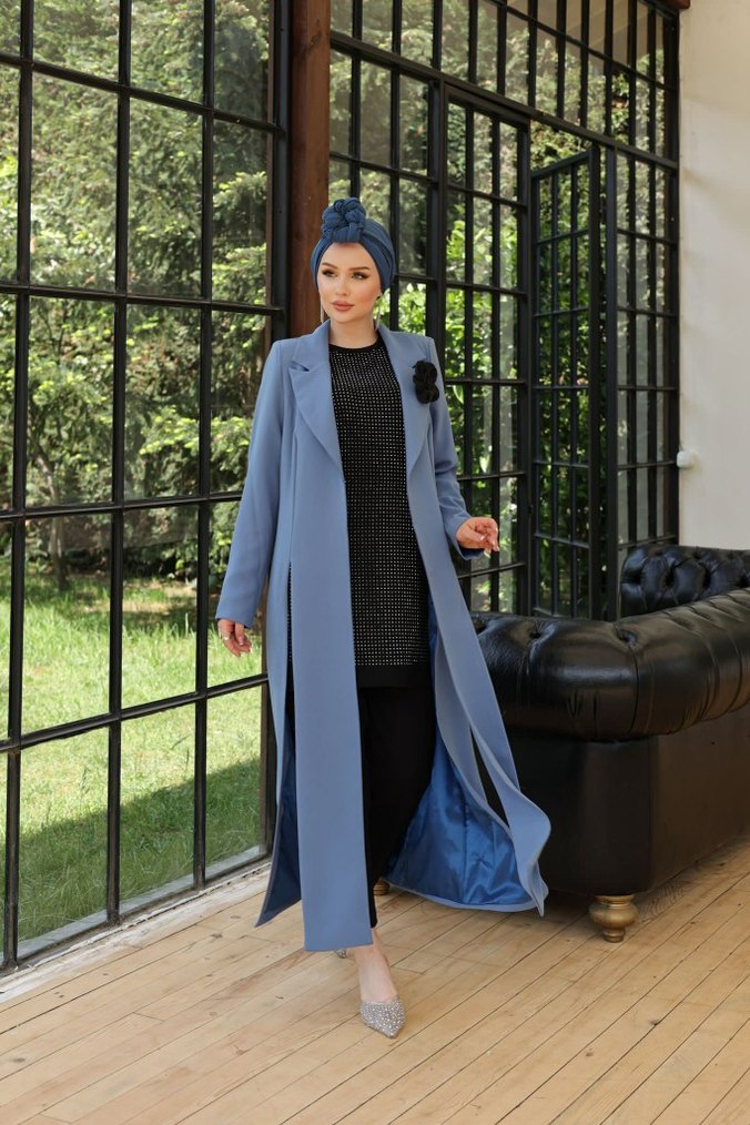 Uzun Kollu Kadın Ceket - Görsel 4