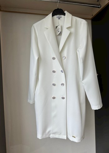 Düğmeli Uzun Kadın Ceket - Görsel 8