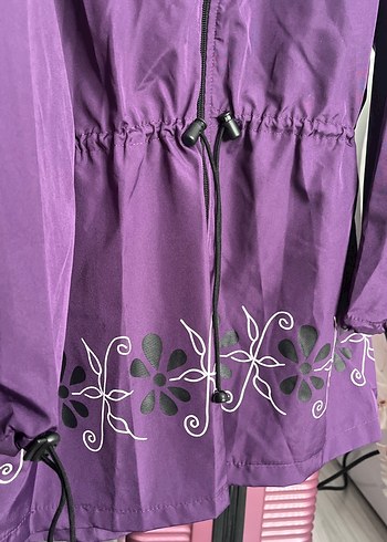 Mor Uzun Nakışlı Fermuarlı Haşema - Görsel 3