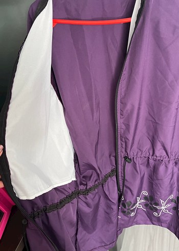 Mor Uzun Nakışlı Fermuarlı Haşema - Görsel 4