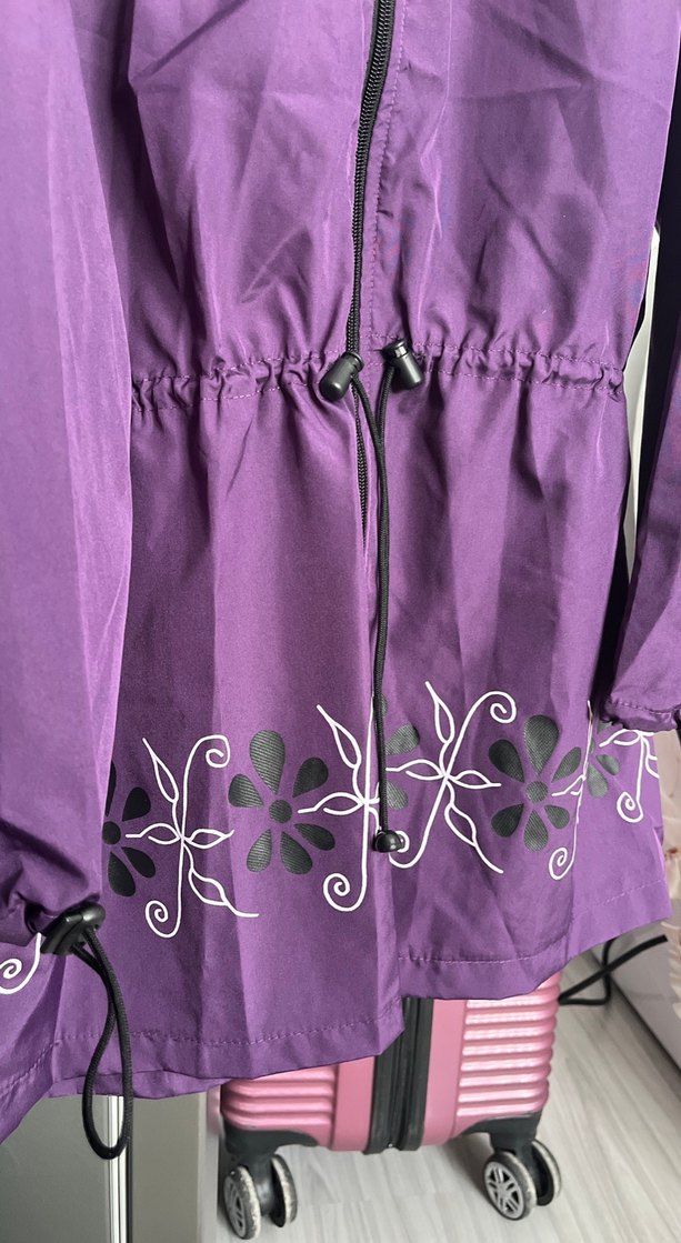 Mor Uzun Nakışlı Fermuarlı Haşema - Görsel 3