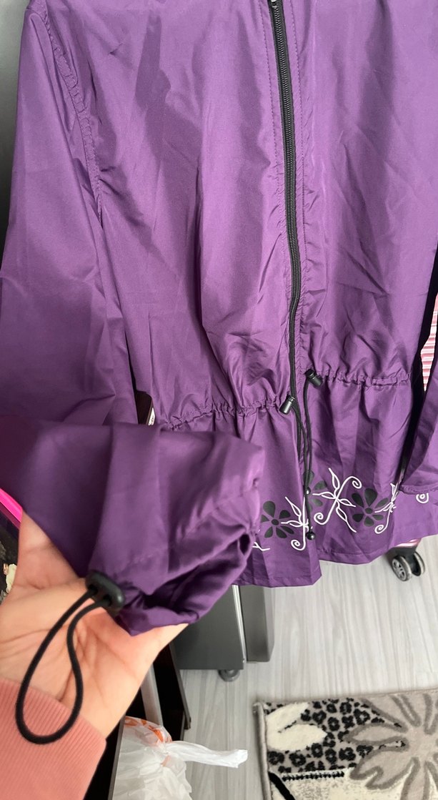 Mor Uzun Nakışlı Fermuarlı Haşema - Görsel 2