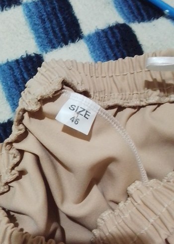 Bej Kadın Kumaş Pantolon Midi Boy - Görsel 3