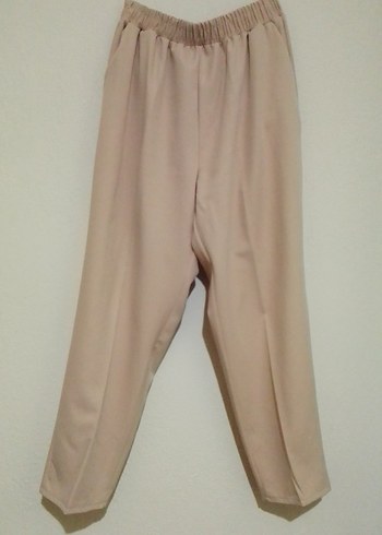 Bej Kadın Kumaş Pantolon Midi Boy - Görsel 2