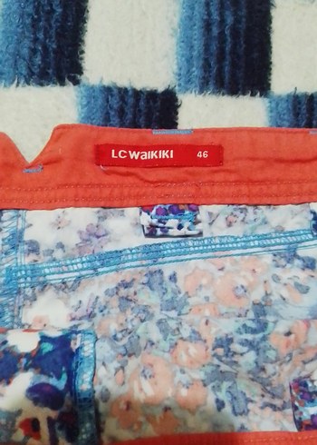 Bohem Çok Renkli Kısa Pilili Kadın Pantolon - Görsel 2