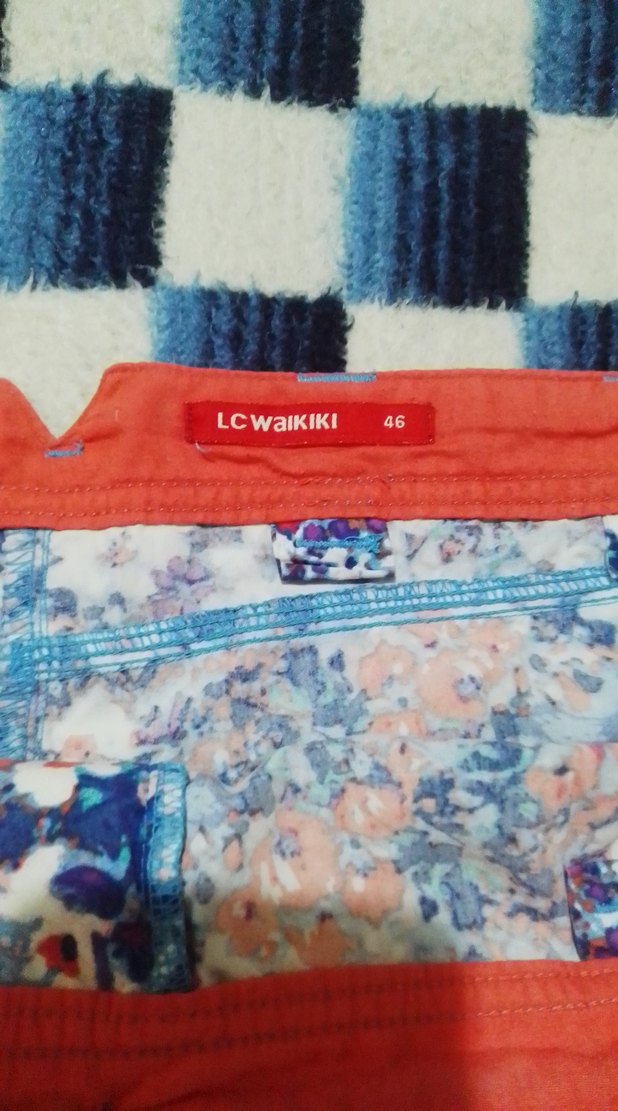 Bohem Çok Renkli Kısa Pilili Kadın Pantolon - Görsel 2