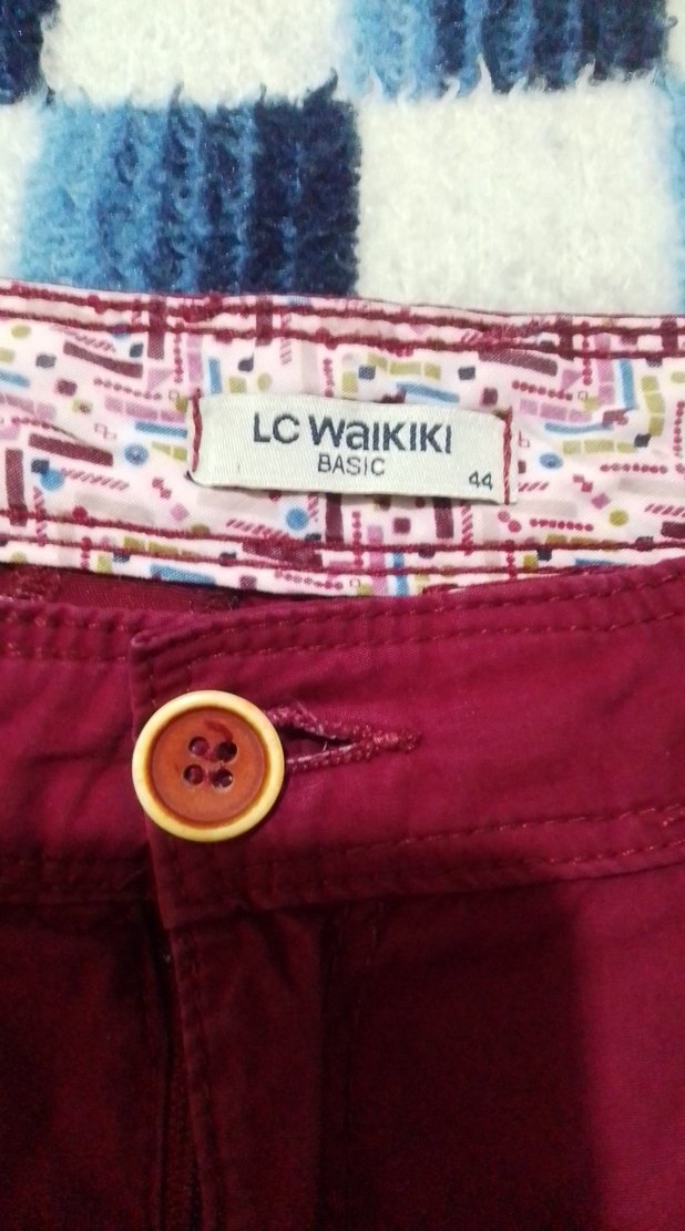 Bordo Düğmeli Erkek Midi Şort - Görsel 2