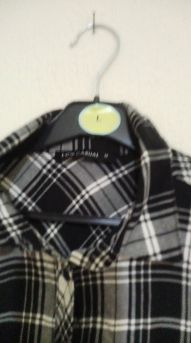 Kadın Gri Ekose Düğmeli Gömlek - Görsel 2