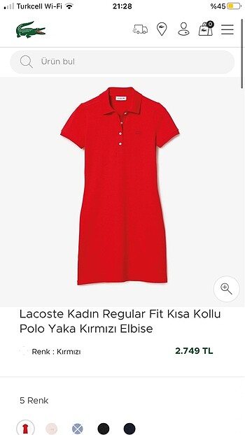 Lacoste elbise