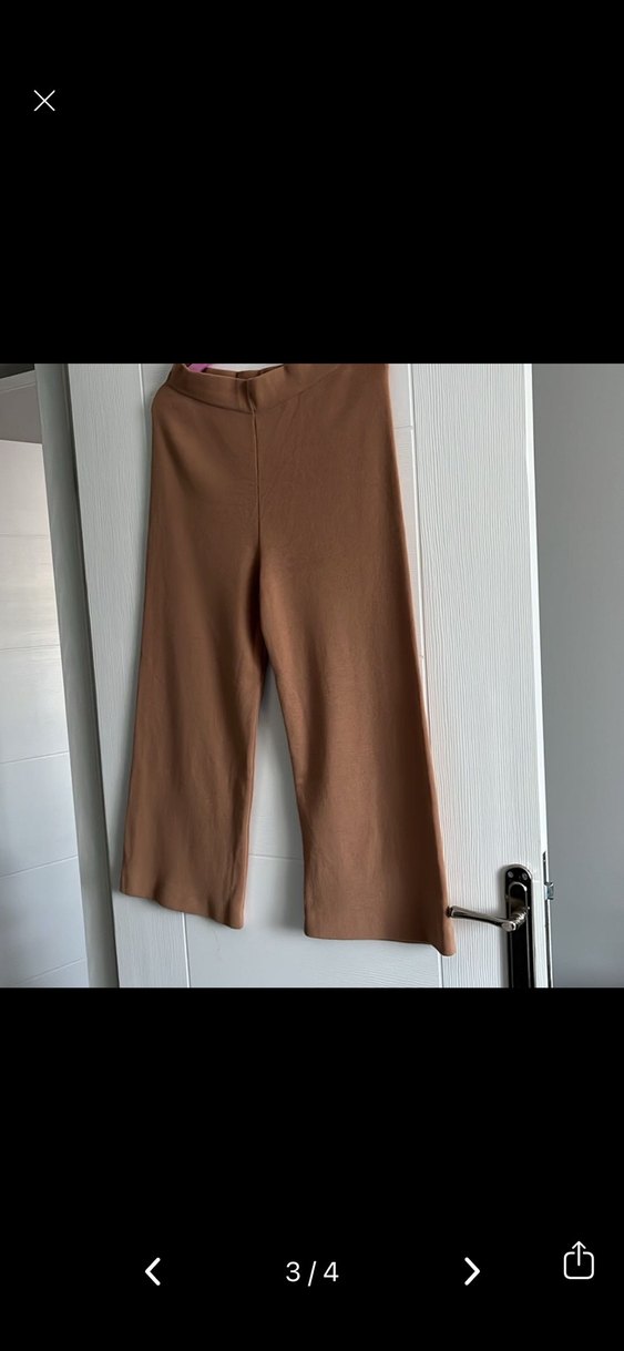 LC Waikiki Bej Kadın Lastikli Triko Pantolon - Görsel 3