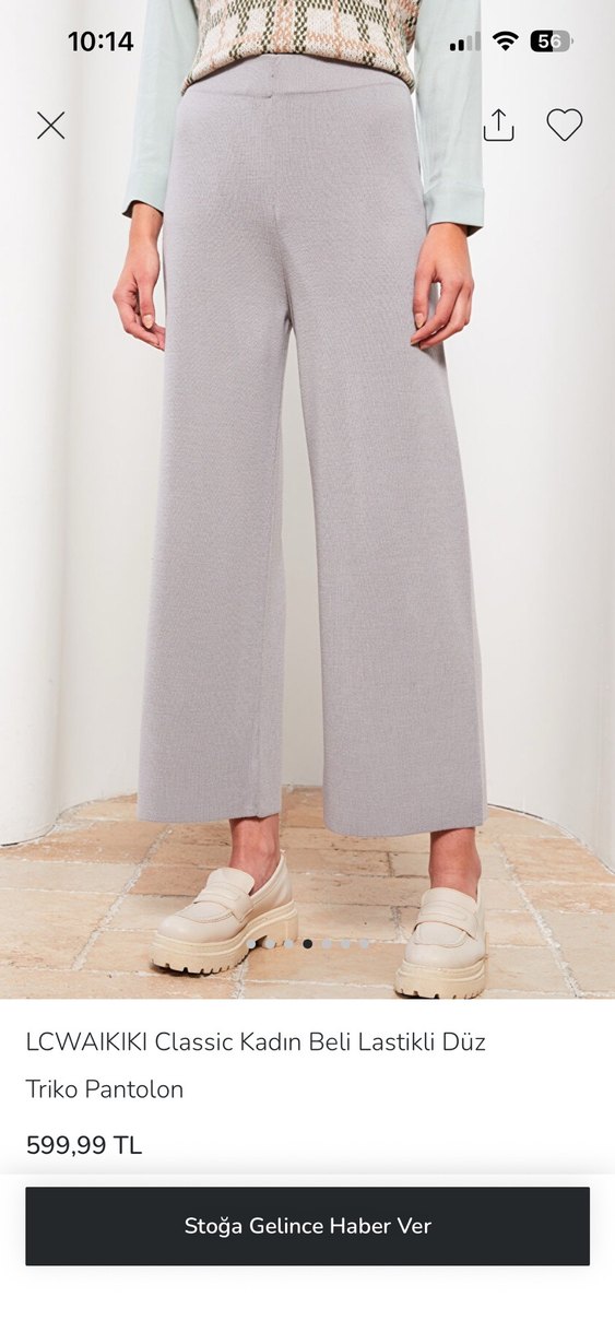 LC Waikiki Gri Triko Kadın Pantolon - Görsel 2