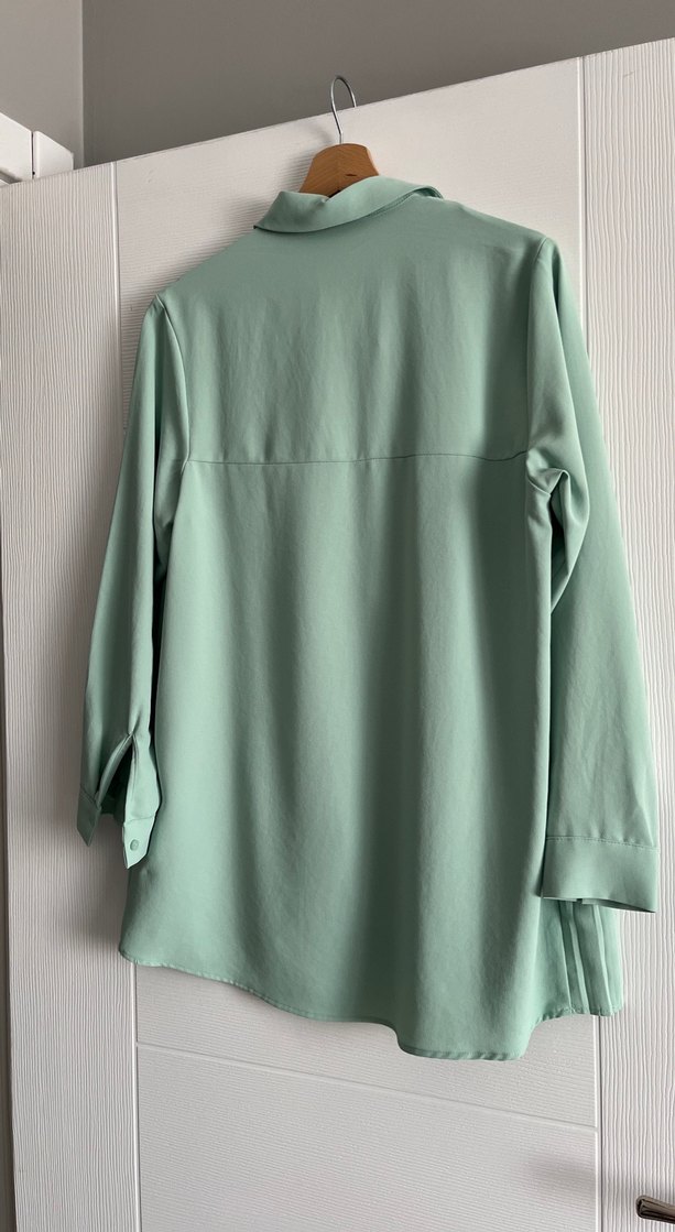 Yeşil Kadın Pilili Gömlek - Görsel 4