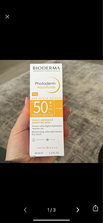 Bioderma su bazlı güneş kremi
