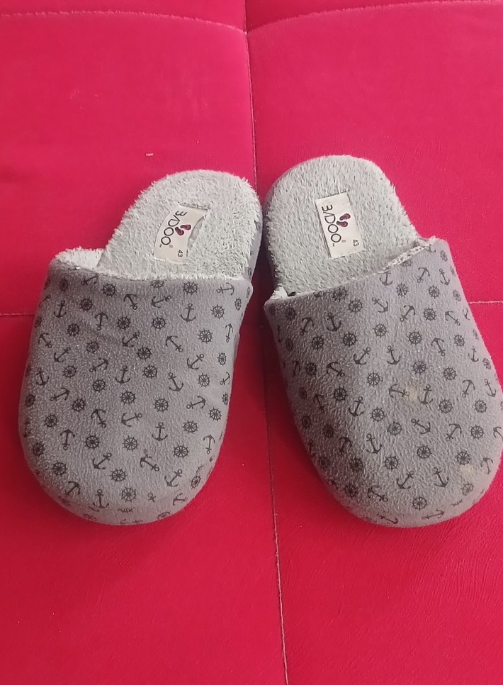 Gri erkek  Ev Terliği Velcro - Görsel 2