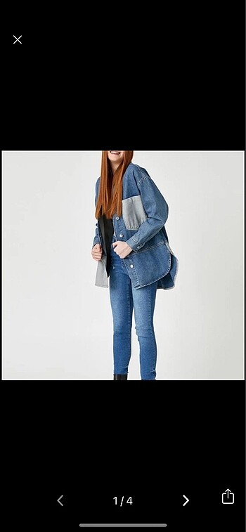 koton bloklu jean kot ceket
