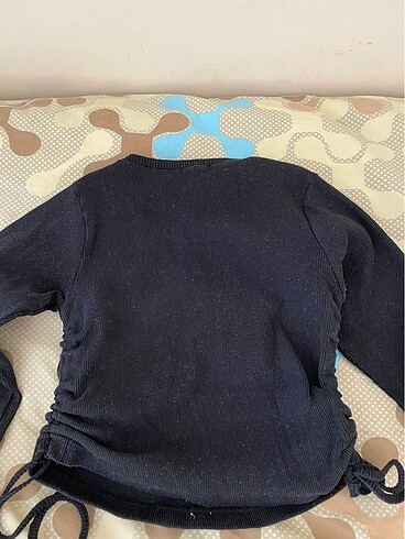 m Beden Yanları büzgülü crop triko