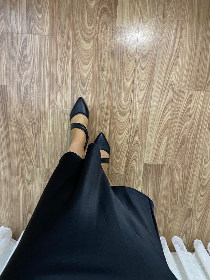 Siyah Kısa Topuklu Kadın Babet - Görsel 5