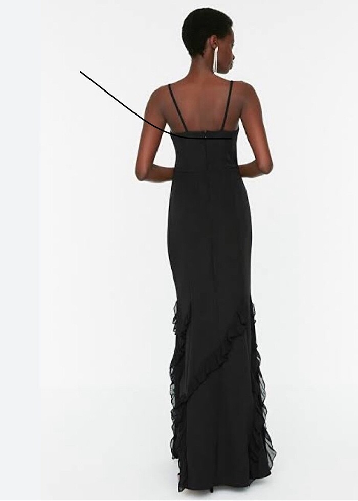 Siyah uzun abiye elbise - Görsel 2