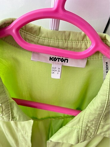 Koton Koton neon yeşil oversize gömlek
