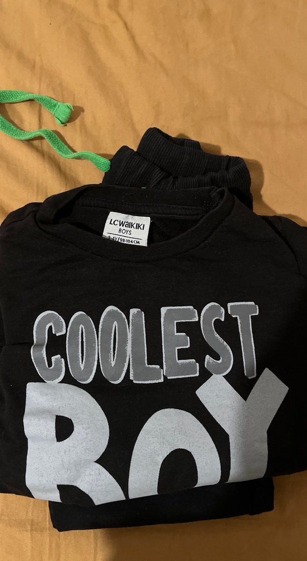 Baskılı Siyah Bebek Erkek Eşofman Takımı - Görsel 3