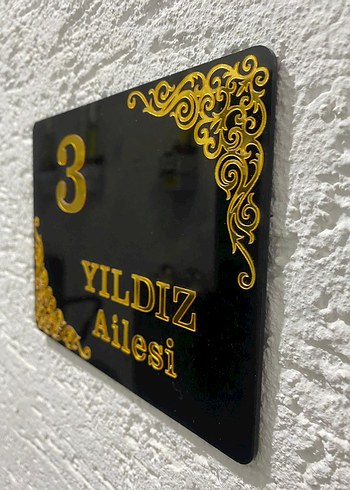Beden altın Renk dekoratif pleksi kapı isimligi