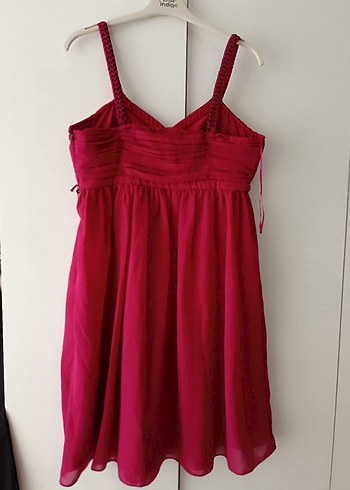 fuşya İp Askılı Midi Bohem Elbise - Görsel 2