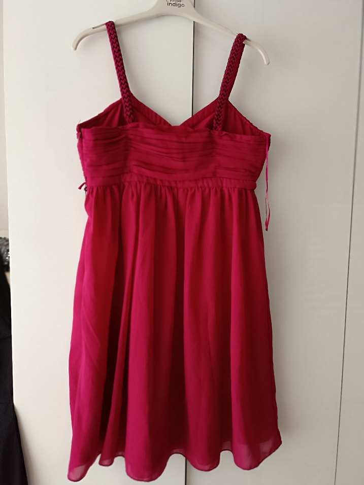 fuşya İp Askılı Midi Bohem Elbise - Görsel 2