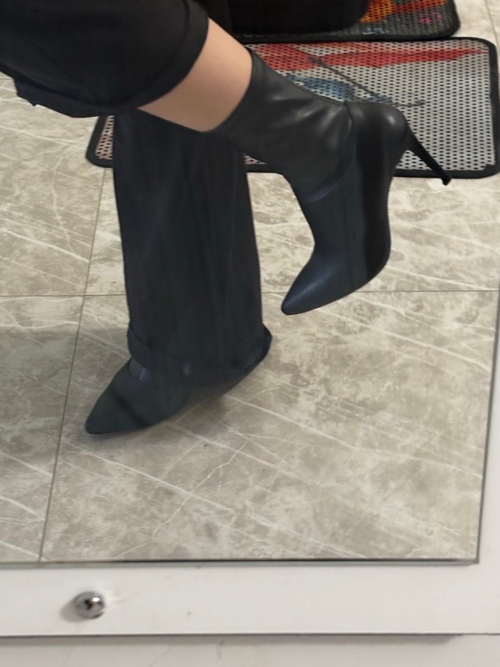 Siyah Streç Topuklu Bot - Görsel 2